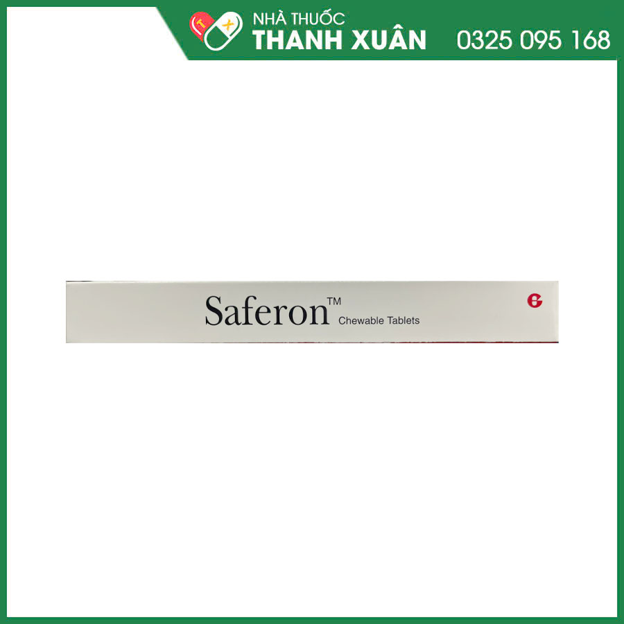 Viên nhai Saferon dự phòng và điều trị triệu chứng thiếu máu thiếu sắt